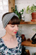 Grey turban headband for women - wide hairband