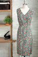 Womens XL silk Liberty print sleeveless v-neck midi dress by Jessica Rose